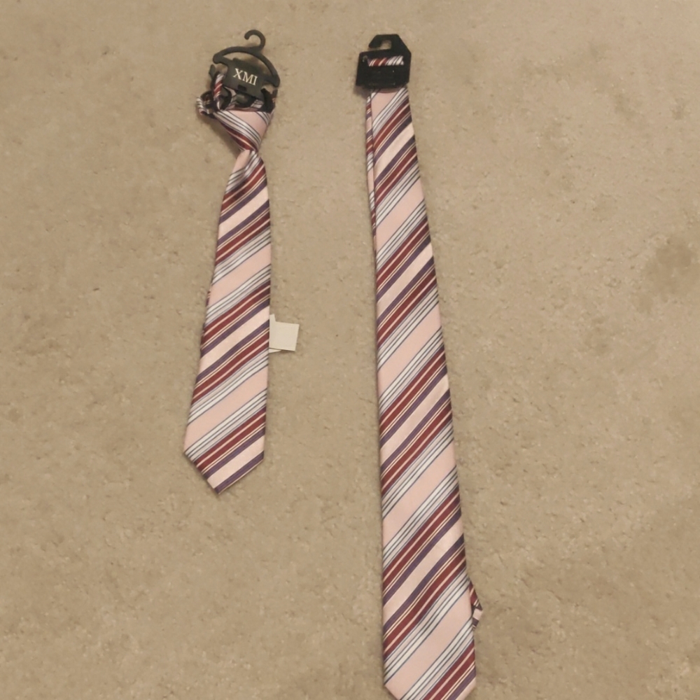 XMI Zip Boys Blue Pink Patterned & Stripes Youth/Men's Neck T…